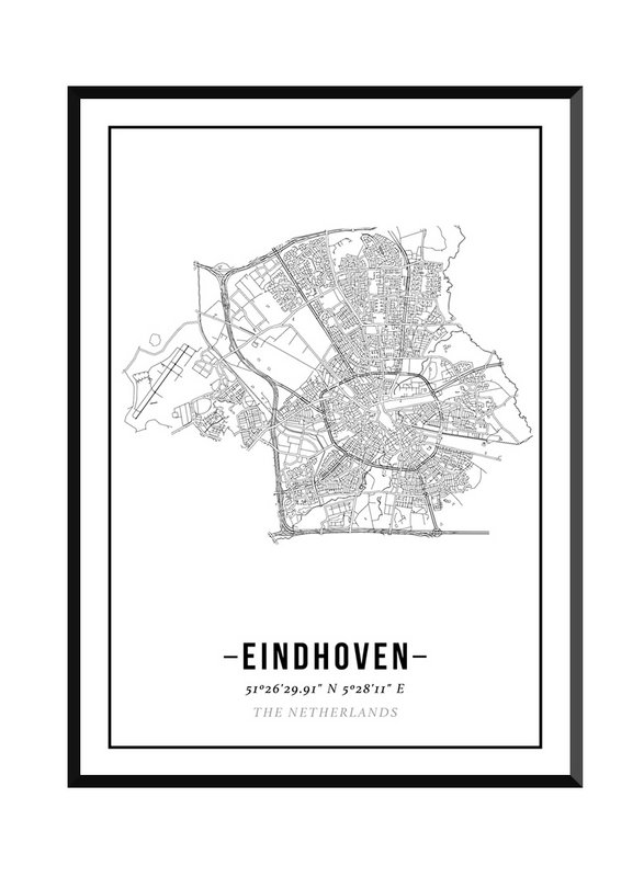 Eindhoven - Plakat med bykort