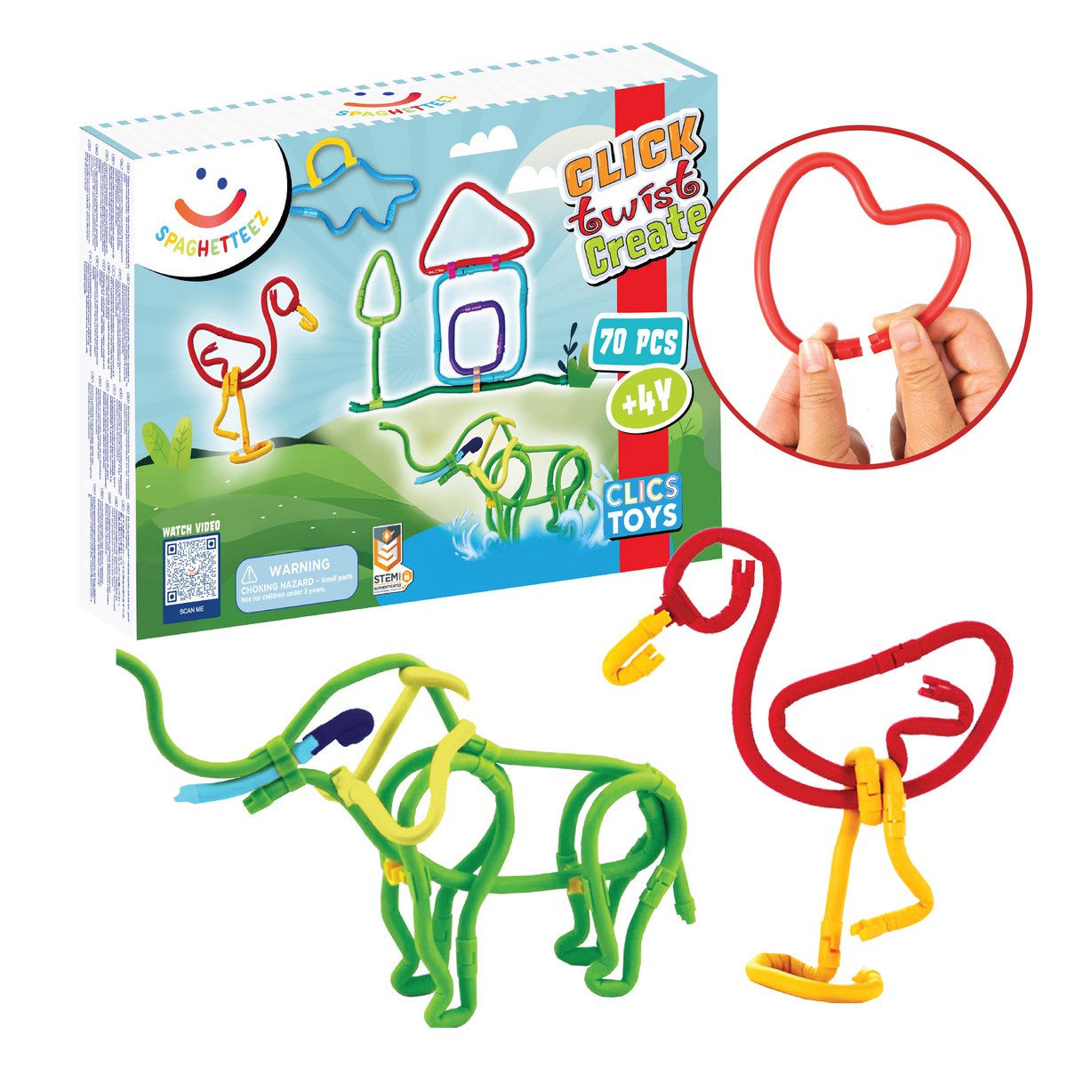 Spaghetteez 70stuks set- flexibele knutselstaafjes