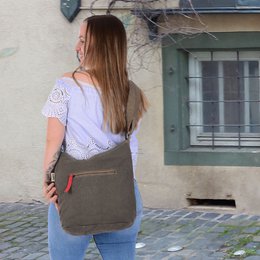 Sunsa Damen Umhängetasche. Hobo Tasche aus Canvas/Leinwand. Groß Vintage Stil Crossbody Bag. Jede Vegane Schultertasche ist Unikat.