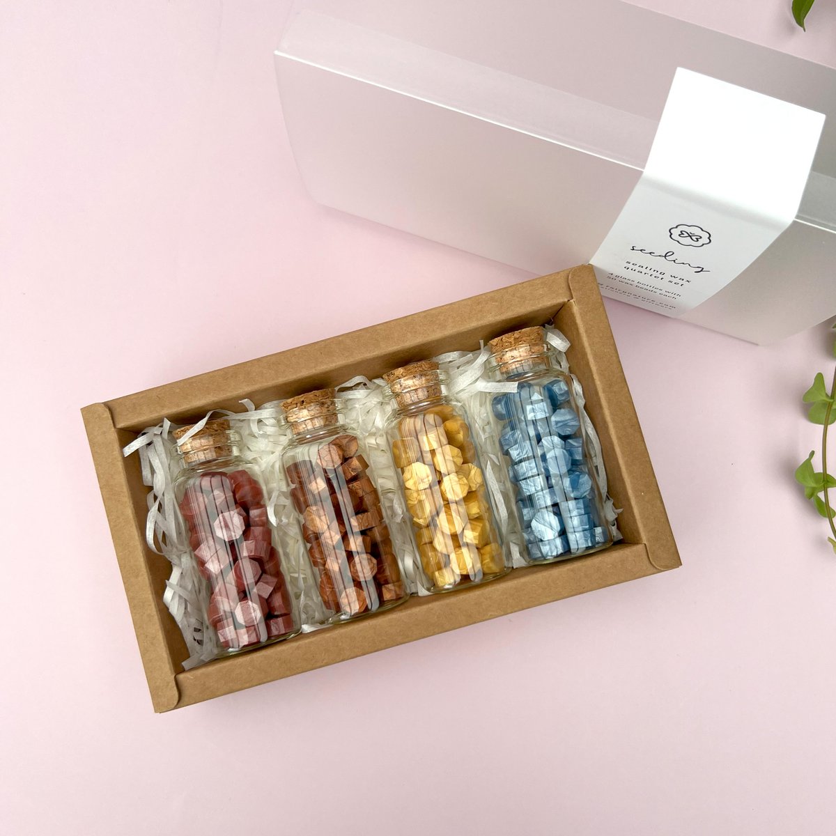 Set de Mini Botellas - Cera de Sellado Octágono (200 cuentas)