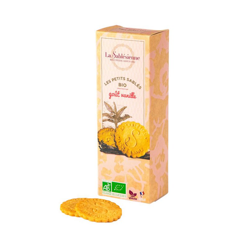 Økologiske & veganske vaniljesortkager - 110 g papæske