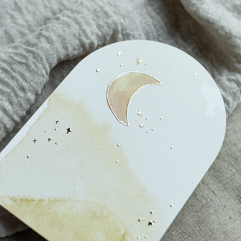 Arch shape card Always close with gold foil - greeting card - Condolence - A6