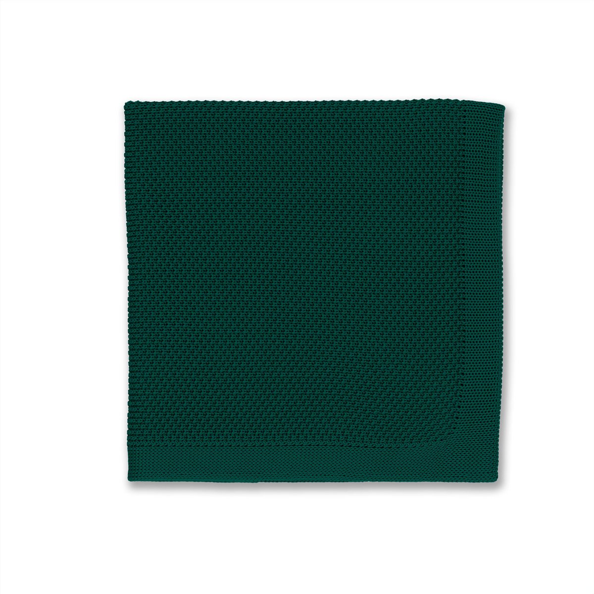 Green knitted tie and pocket square set