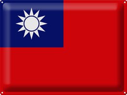 Tin Sign Flag China 40x30cm Flag of Taiwan