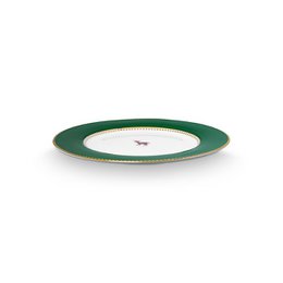 Plate Love Birds Deer Dark Green 17cm