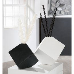 Vase "Cube blanc" H.19,5cm