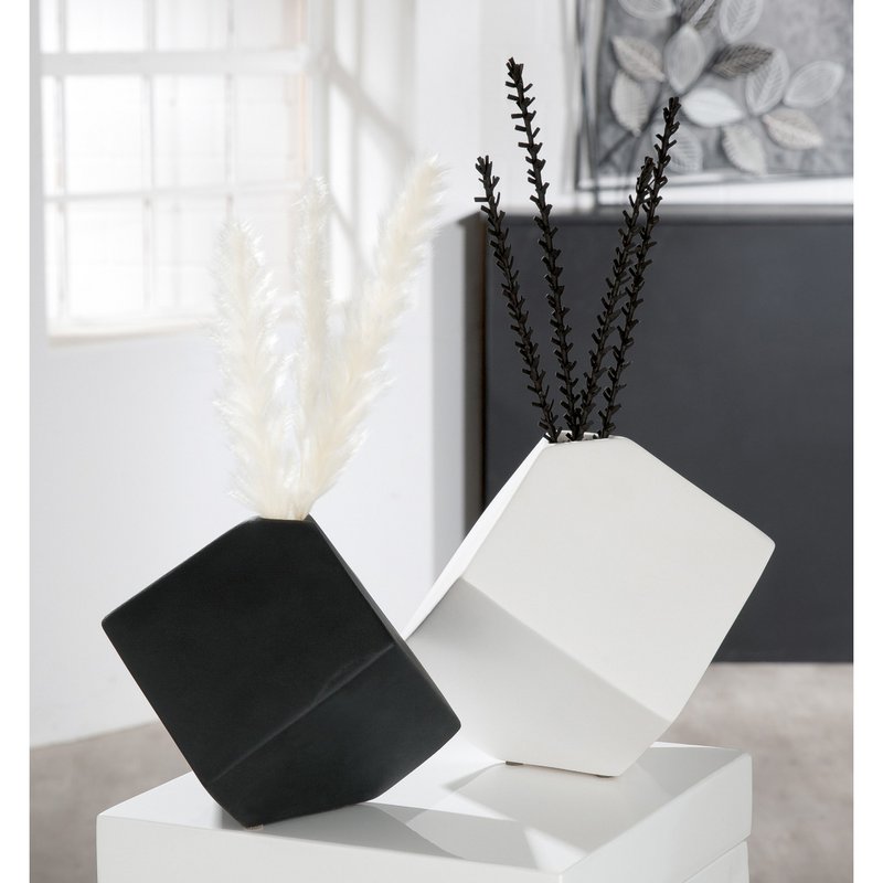Vase "Cube blanc" H.19,5cm