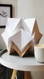 Origami Table Lamp in EcoWood and Paper - size S