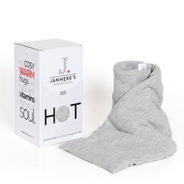 Écharpe thermique gris clair | 70 cm | graines de lin biologiques