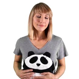 Bio-Körnerkissen mikrowellengeeignet, aus 100% Naturmaterialien, Wärmekissen für den Bauch, Panda