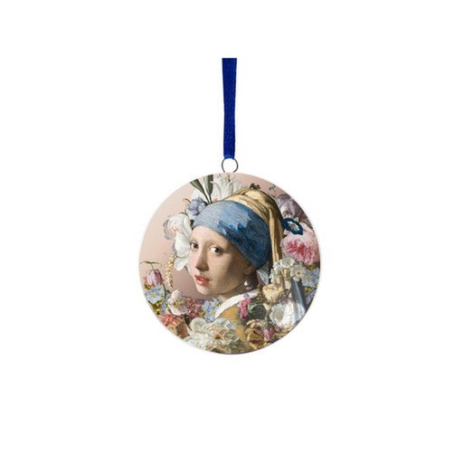 Girl dell'ornamento di Natale con la perla - ceramica - 6 cm