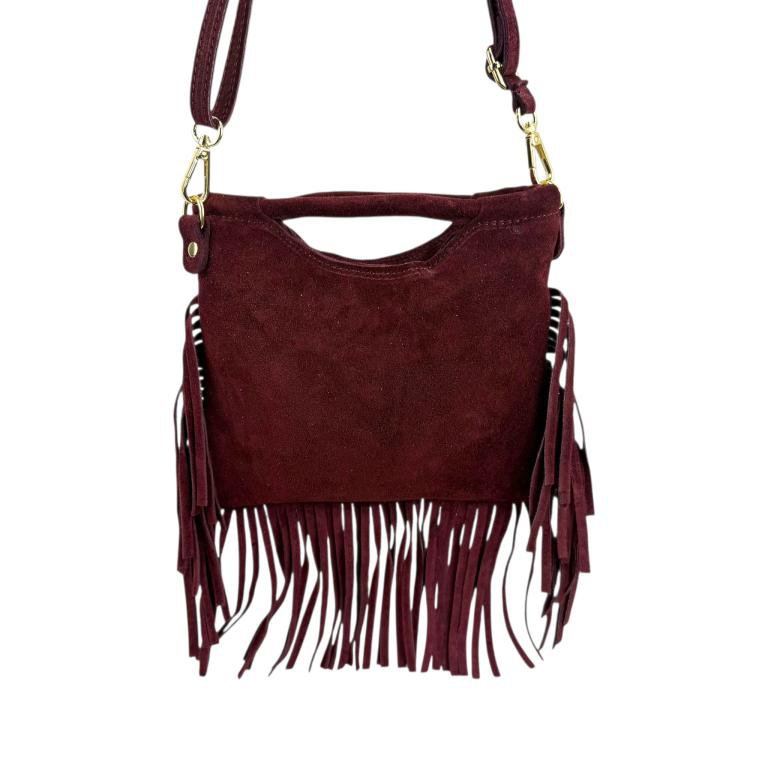 Split Leather Bag with Studs and Fringes. Promo 58045