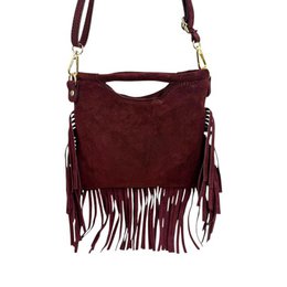 Split Leather Bag with Studs and Fringes. Promo 58045