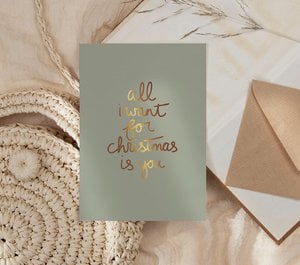 Karte | Mit goldener Folie, was ich zu Weihnachten will, bist du