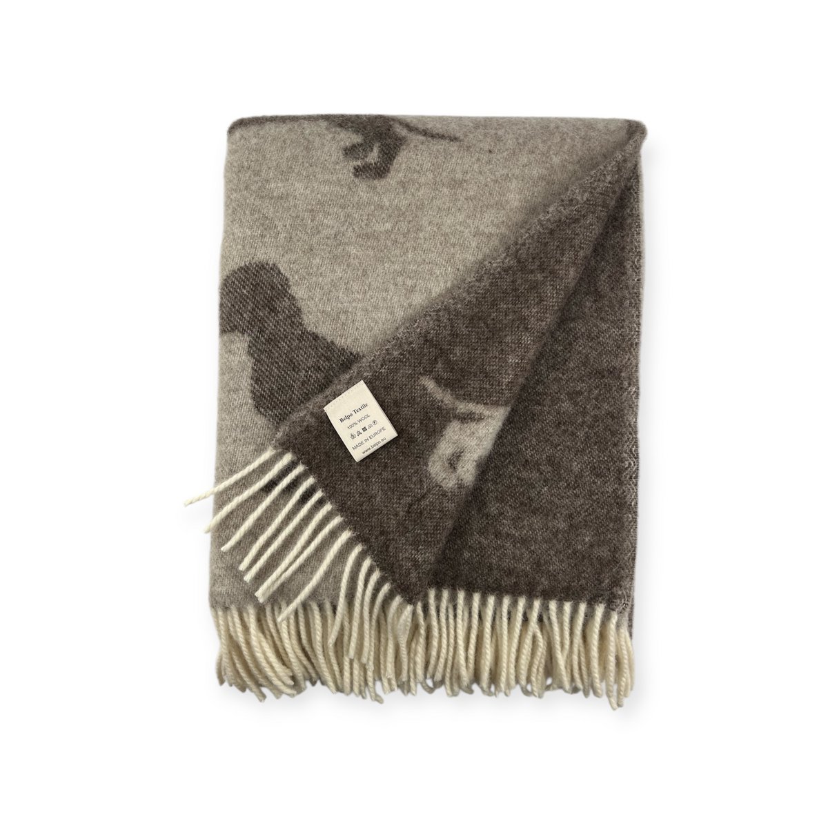 Dachshund / Teckel Plaid / deken 100% maagdelijke wol / 2SIDED