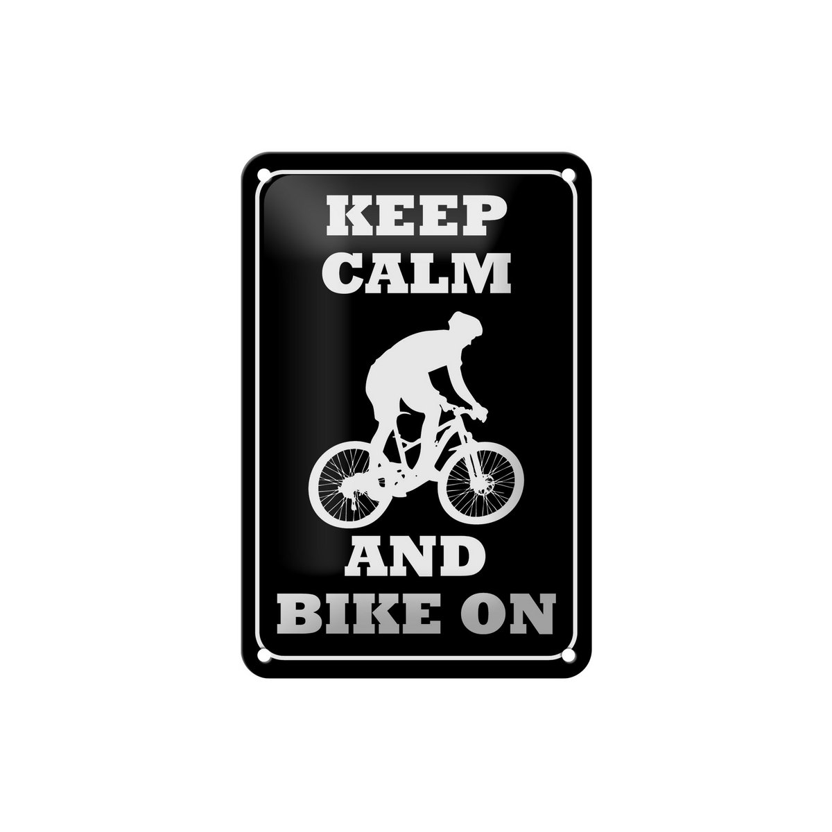 Tin sign saying 12x18cm Keep Calm and Bike on decoration