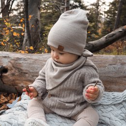 Merino vendbar hat - taupe-beige