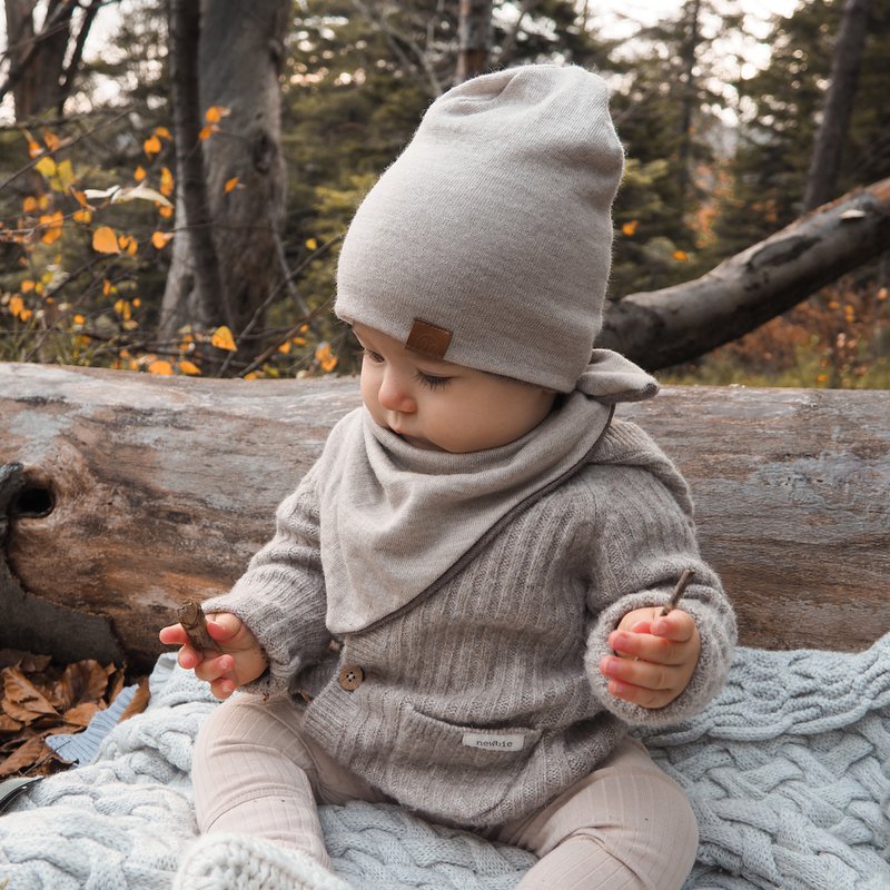 Merino vendbar hat - taupe-beige
