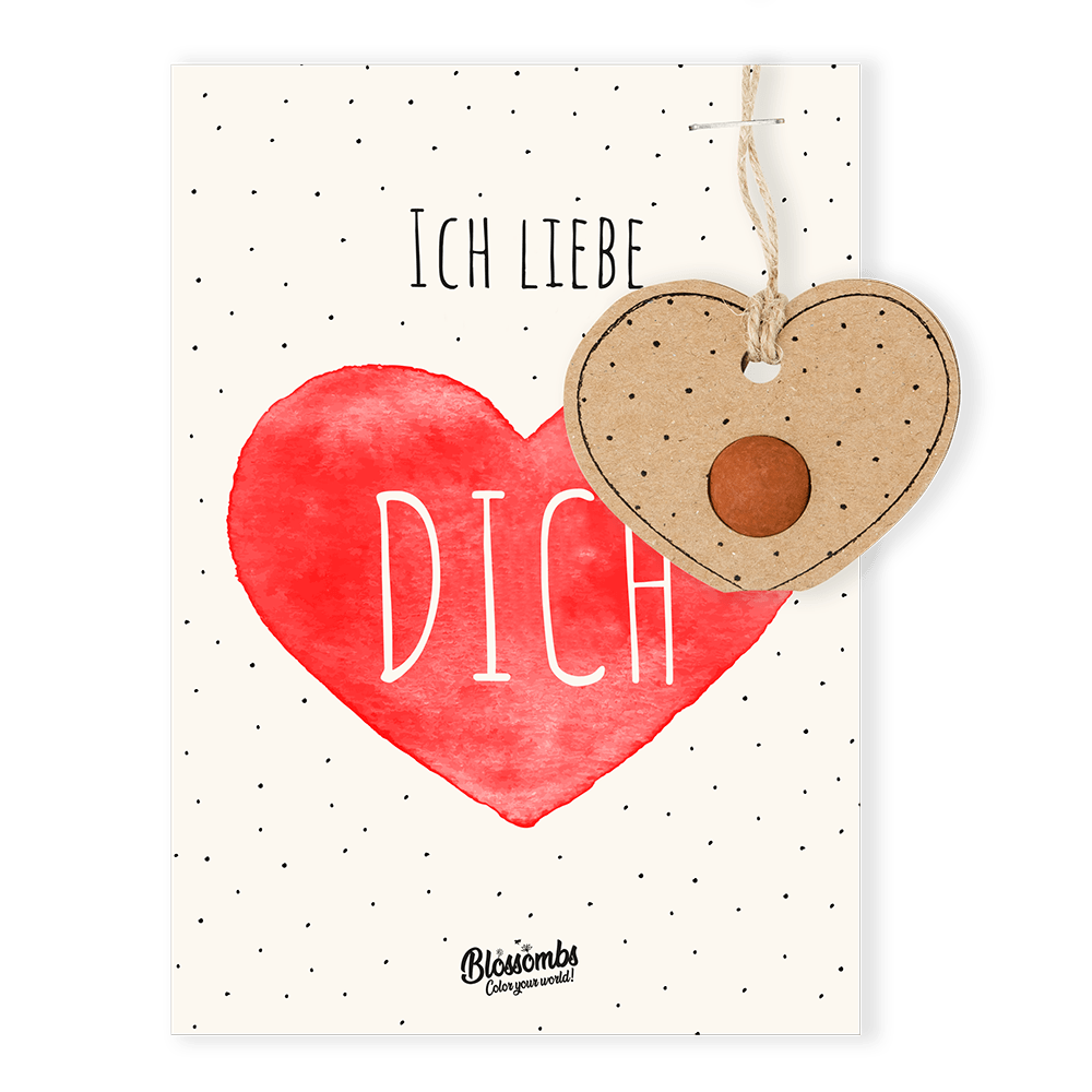 Grußkarte mit Samenbombe - Liebe - 12 Stück
