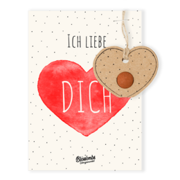 Grußkarte mit Samenbombe - Liebe - 12 Stück