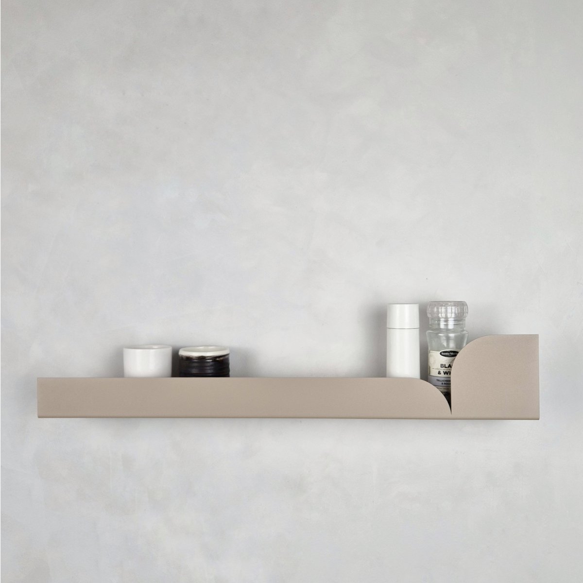 Metal wall shelf BAUHAUS, white, beige, black