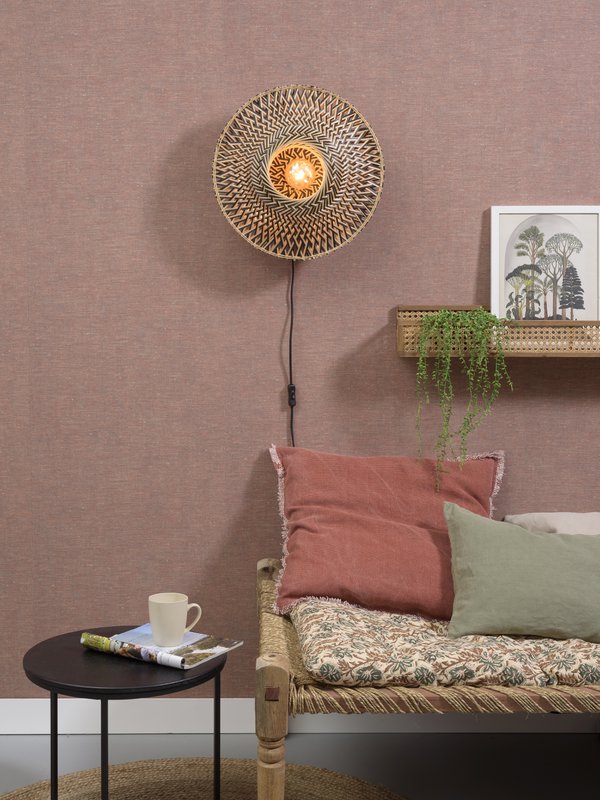Wandlamp Bali 44cm zw./nat., S