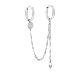 Earrings double ring dots and flamed coin