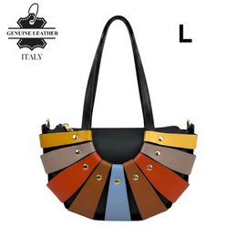 Leather Handbag with Original Design and Studs 58054