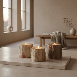 Petrified Wood Tealight Holder