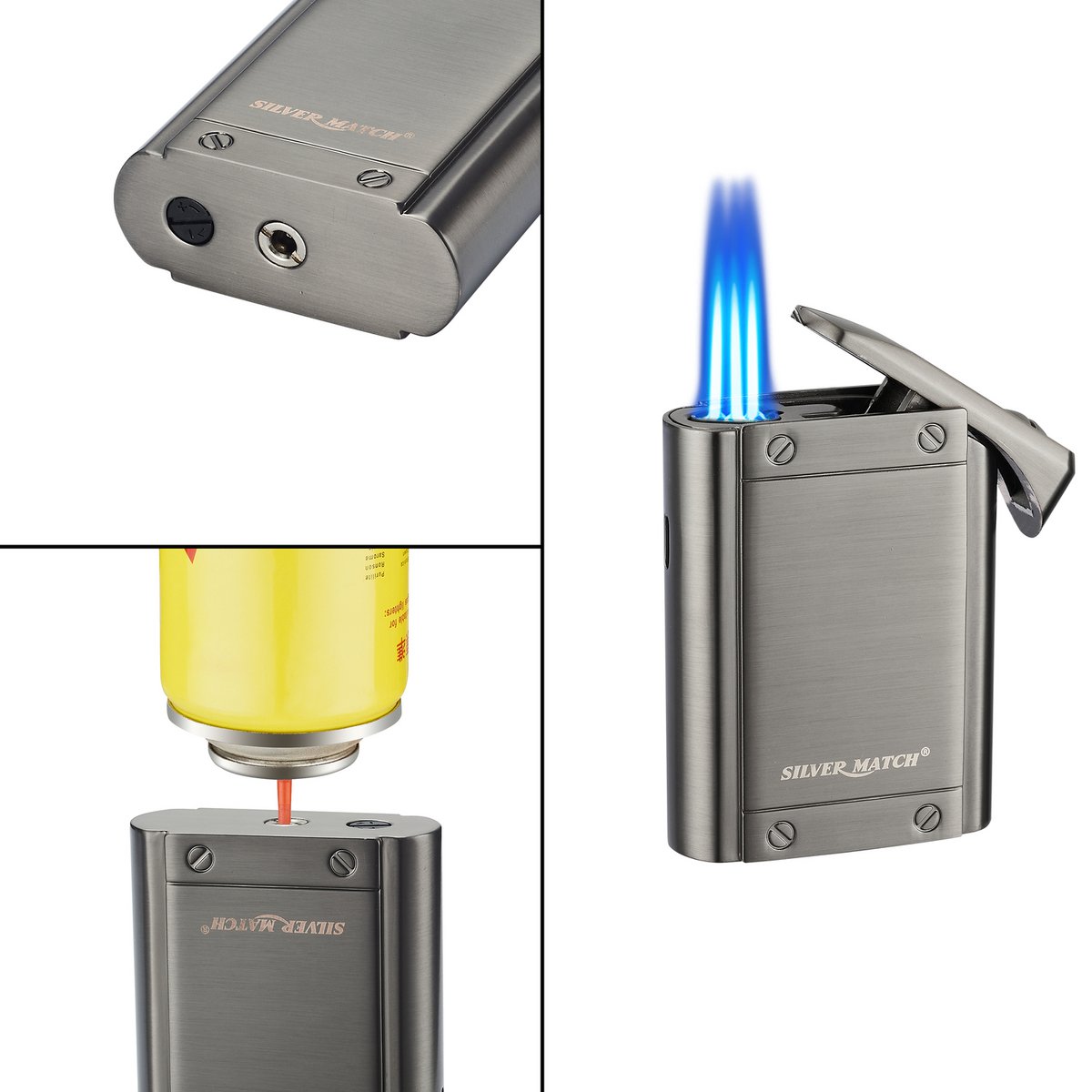JET FLAME LIGHTER BOGOTA SILVER MATCH