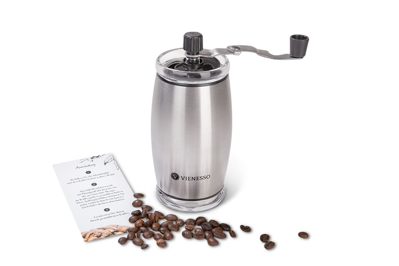Manuelle Hand-Kaffeemühle mit Keramikmahlwerk und stufenloser Mahlgradeinstellung