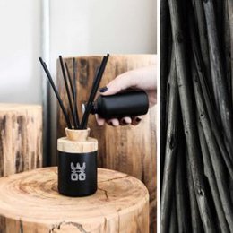 WOO Reed-Diffusor | Upcycled Wodka-Flasche | Schwarz | 50 ml