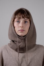 Acanalado: 100% de cachemira balaclava de punto