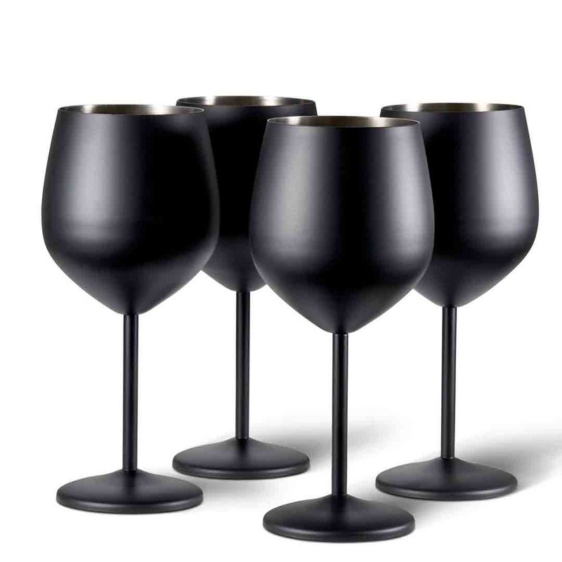Wine glass matt black 4x50cl