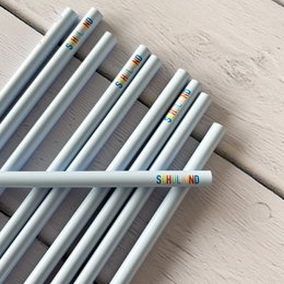 Pencil “School Child” – light blue with colorful inscription – school enrollment gift