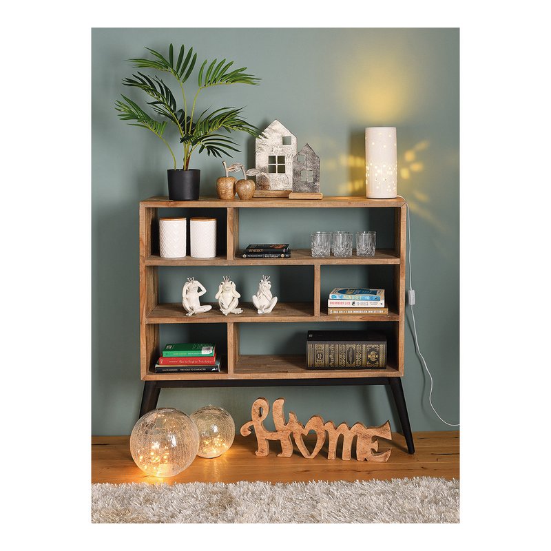 Sfera luminosa con 20 LED, con timer in vetro trasparente Ø20cm