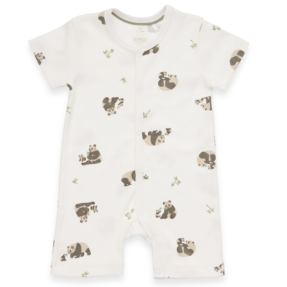 Baby Short Ganper - Panda Aop, Interlock - Offwhite