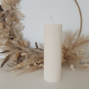 Rillenkerze | Dekokerze aus Rapswachs | Kerze | Stumpenkerze | handmade