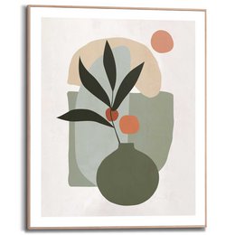 Gerahmtes Bild Slim Frame Vase mit Blumen 50x40