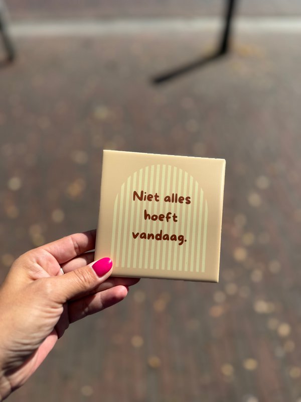 Tegeltje - niet alles hoeft vandaag