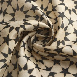 Black and Cream Silk Square Scarf Nujum