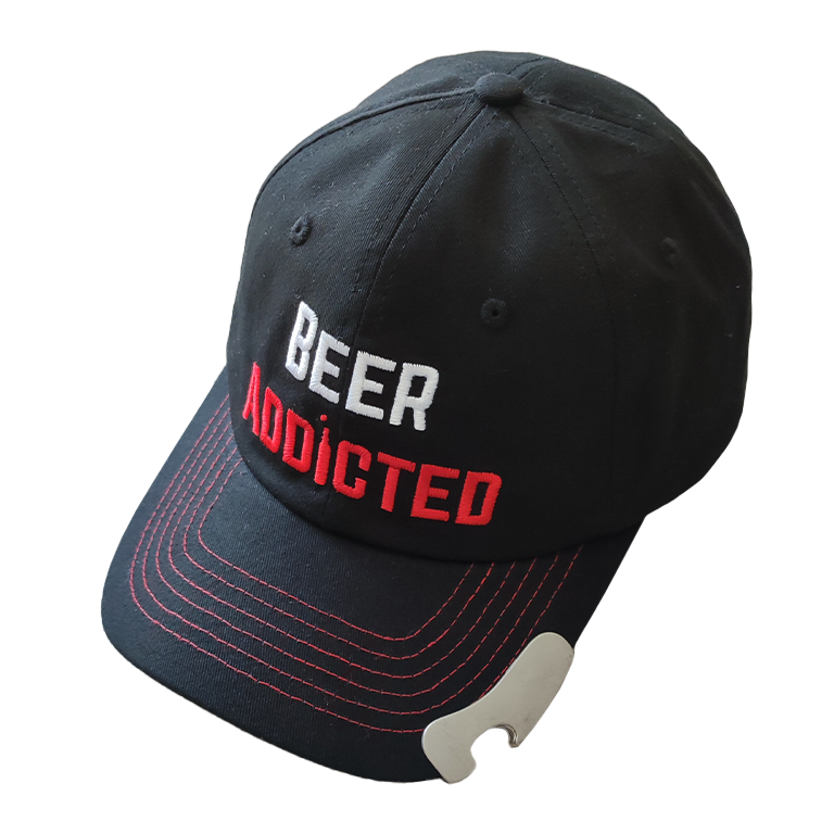 BeerAddicted hoed met flesopener op vizier