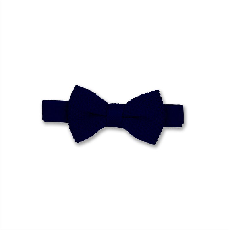 Children's navy blue knitted bow tie