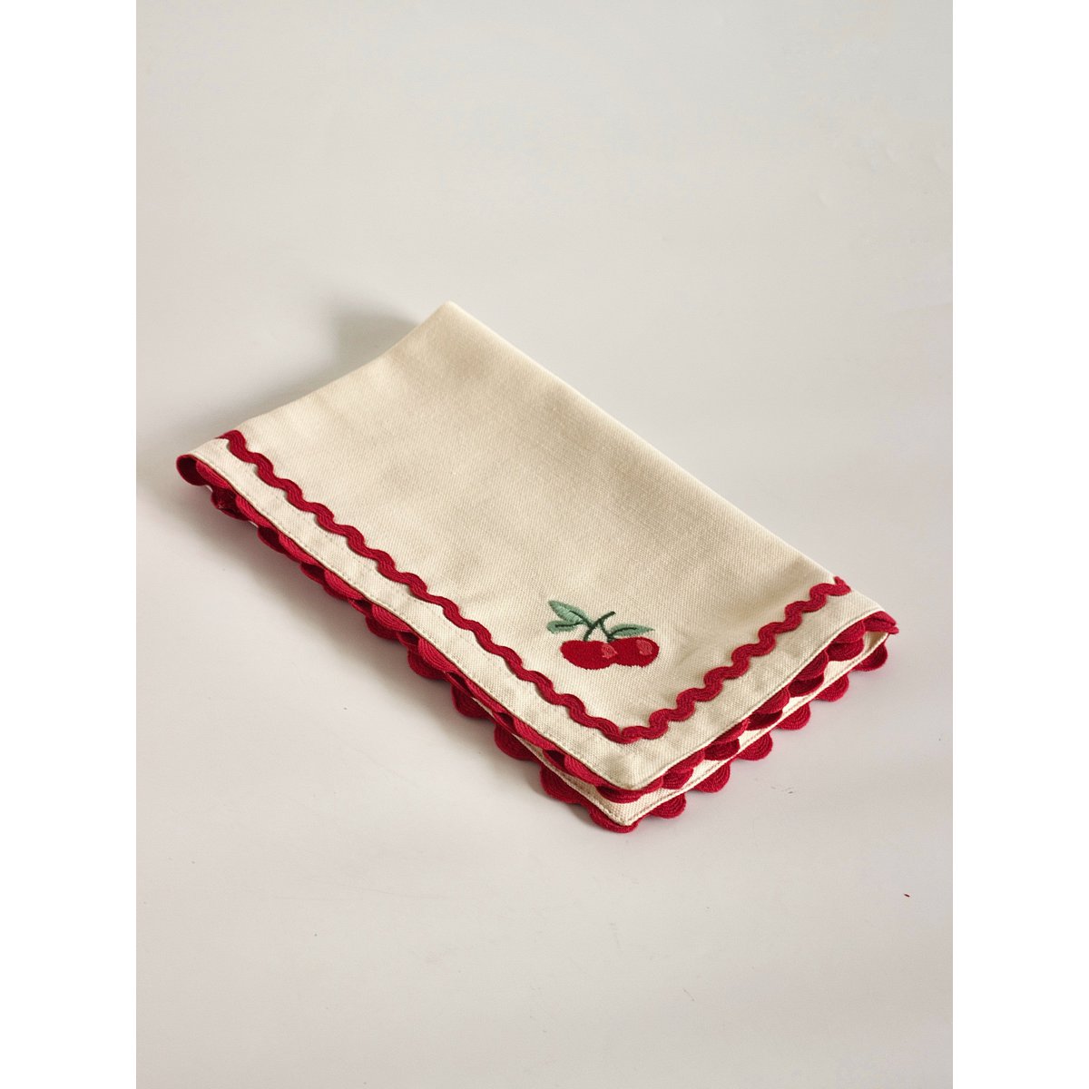 Tovagliette ricamate Cherry Crush - Set di 6