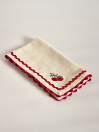 Tovagliette ricamate Cherry Crush - Set di 6