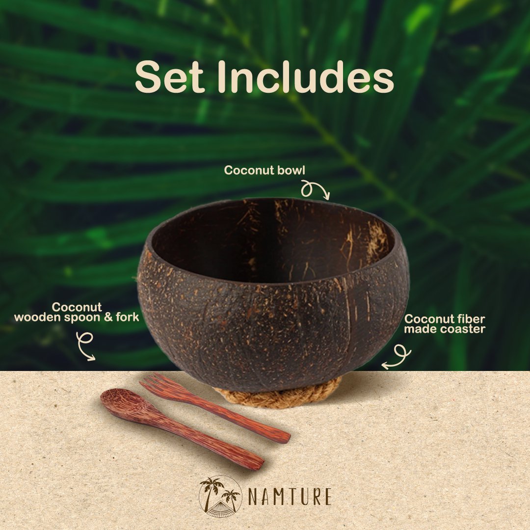 Coconut Bowl Set XL • Zero Waste • Natural