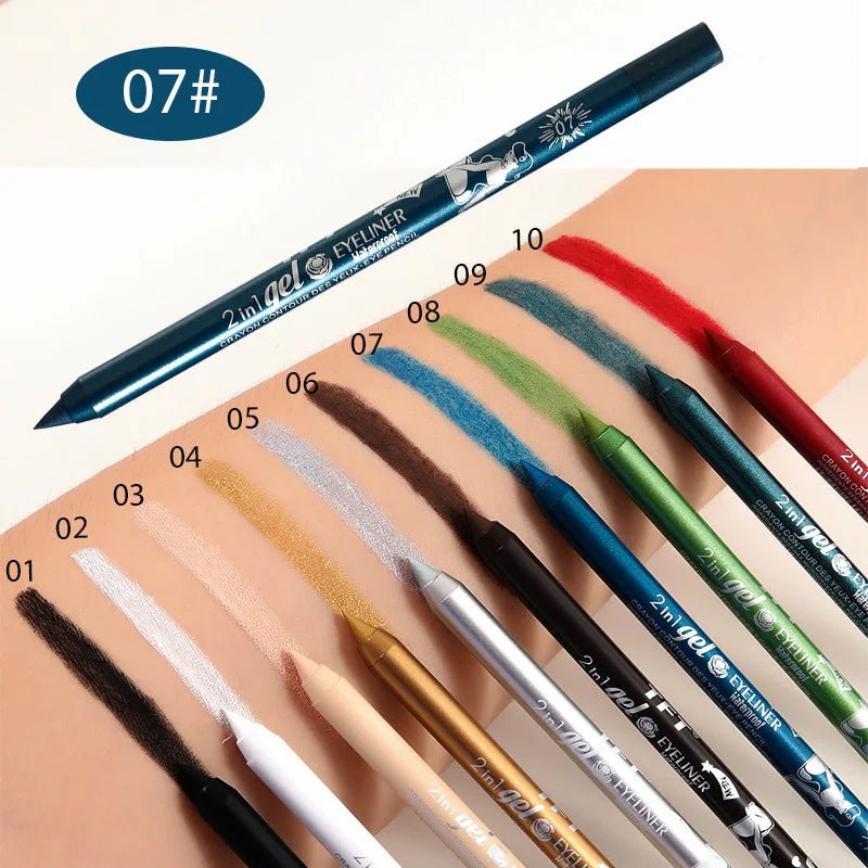 Wodoodporny eyeliner, długotrwały ołówek, kolorowy pigment, niebieski, czarny, biały, kolorowy żel do oczu, kredka do oczu, makijaż, kosmetyki do pielęgnacji oczu