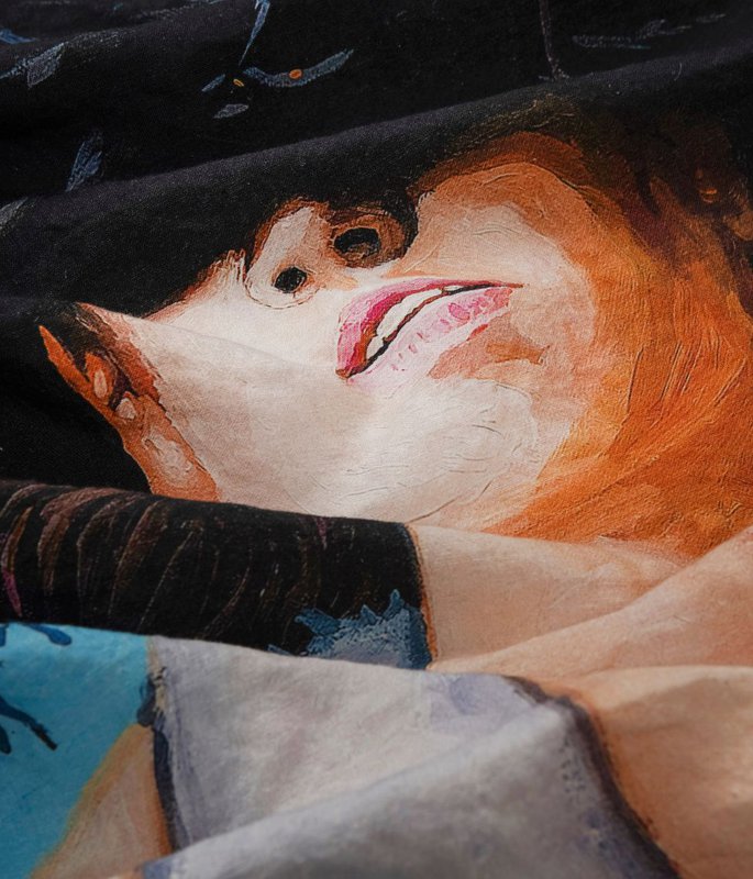 Linen beach towel Saving The Swan - Algis Kriščiūnas
