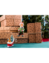 Handmade papier-mache Fox ice skating