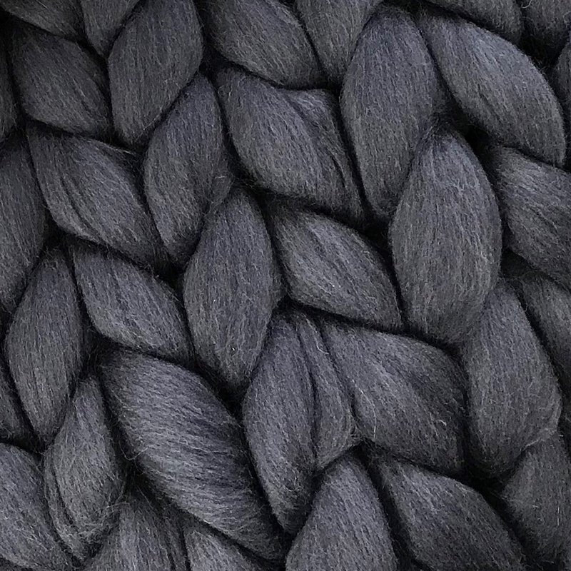 Manta de lana Cosima Chunky Knit, antracita